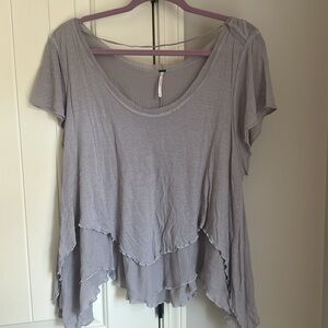 Free People grey boho casual top/ blouse
